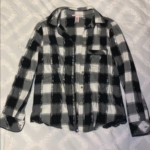Victoria’s Secret Plaid Lace Top XS NWOT